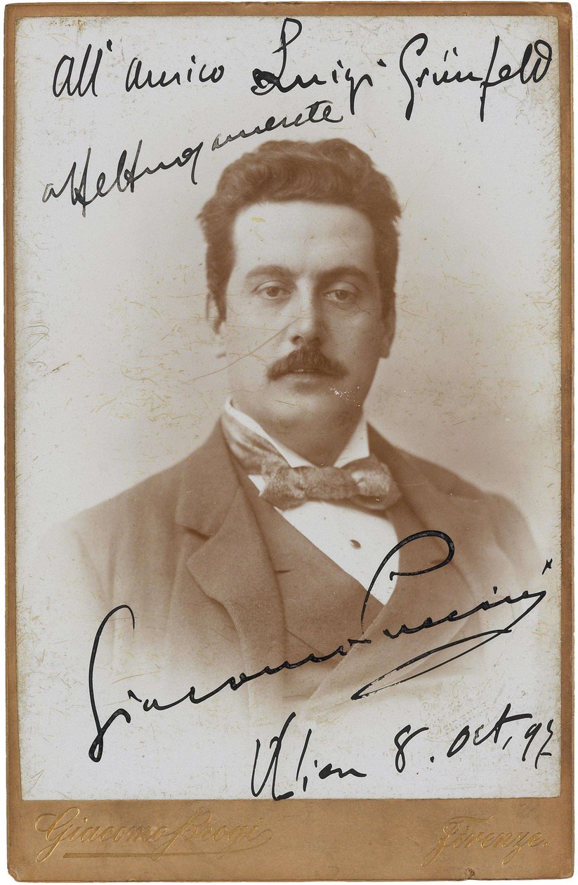 Portret kompozytora Giacomo Pucciniego 1858-1924, 1897. autorstwa Giacomo Brogi