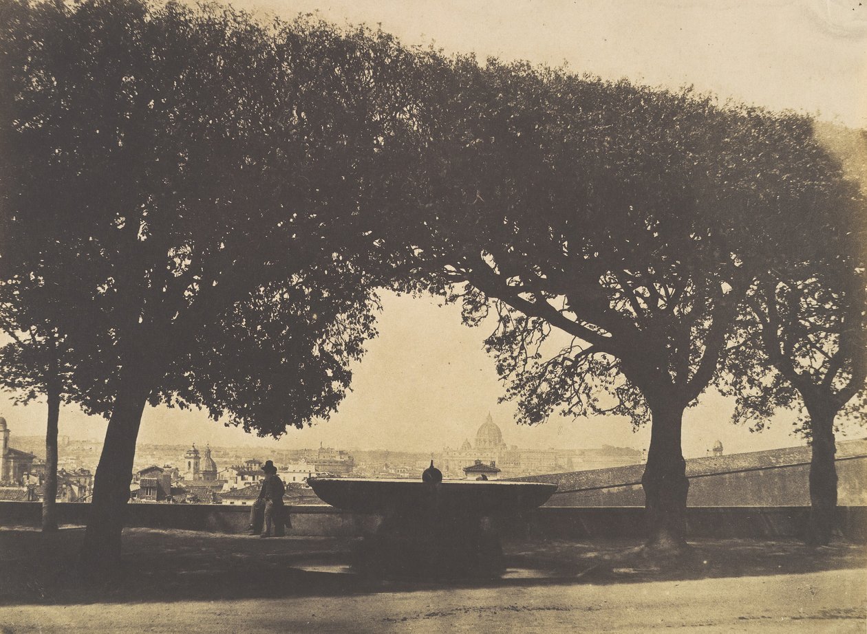 Widok z Akademii Francuskiej na Villa Medici, ca. 1852. autorstwa Giacomo Caneva