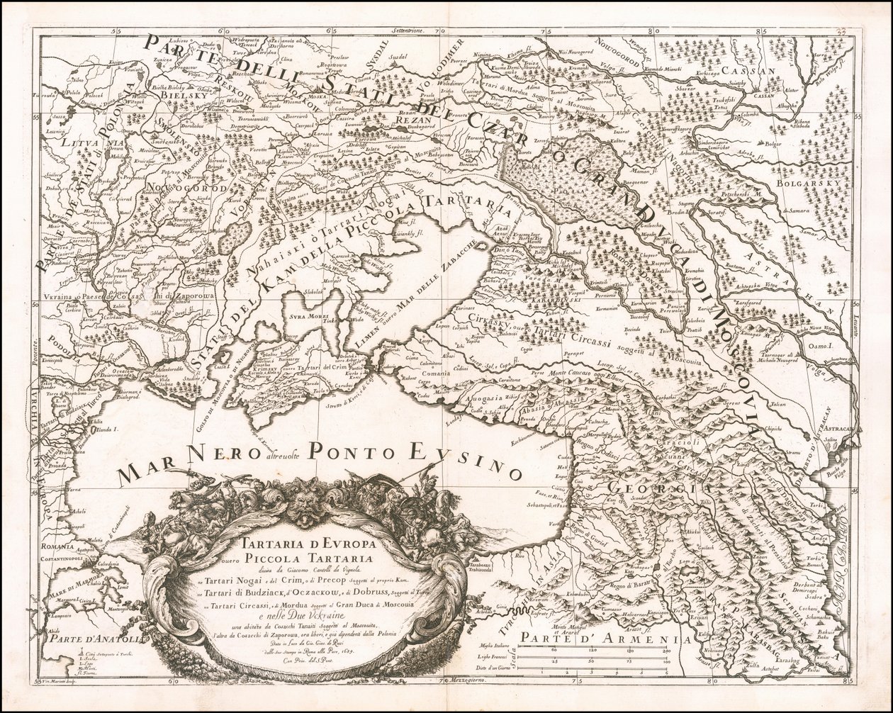 Mapa Małych Tatarów z 1684 r. autorstwa Giacomo Cantelli da Vignola autorstwa Giacomo Cantelli