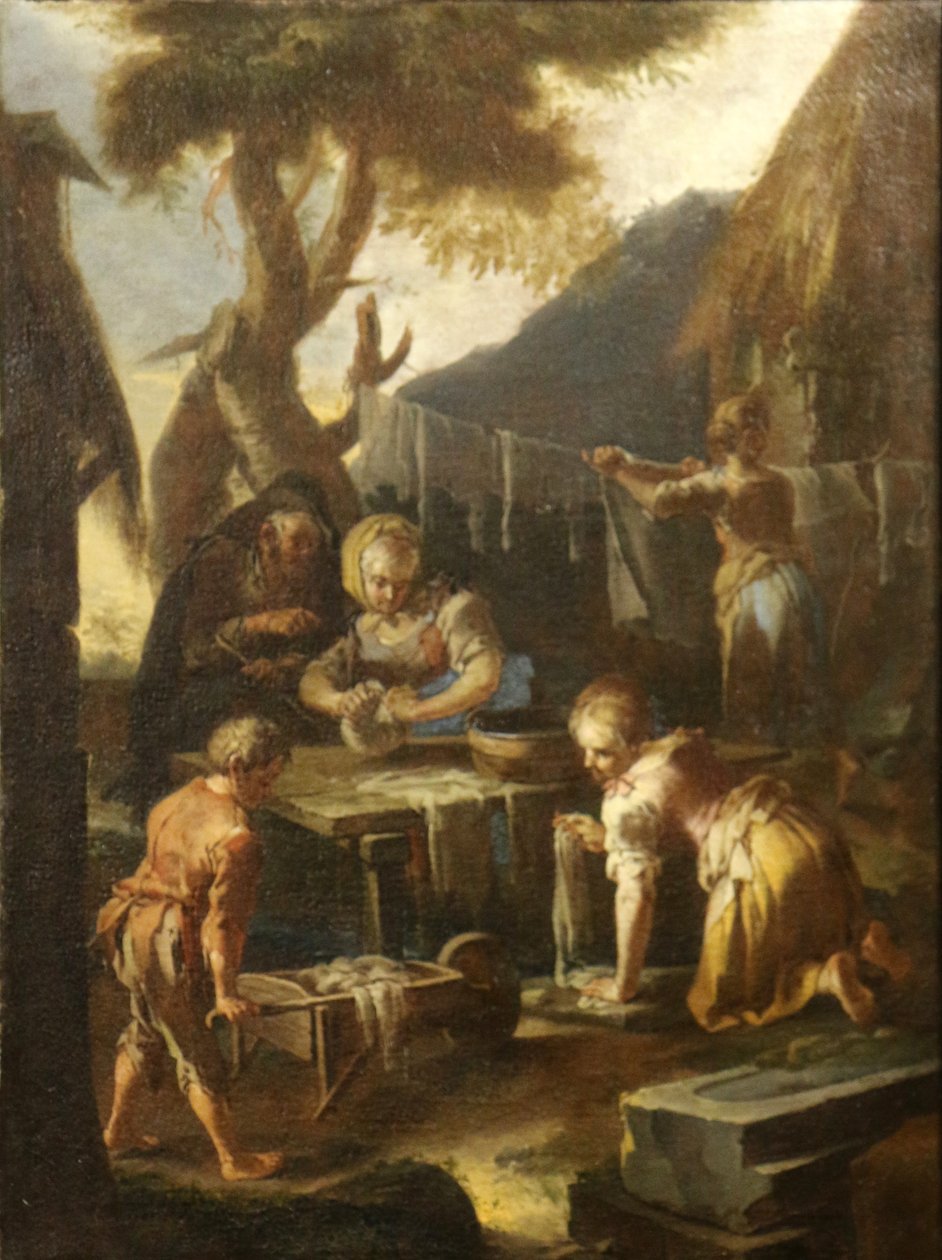 Francuski:  Les Lavandières myją kobiety autorstwa Giacomo Francesco Cipper