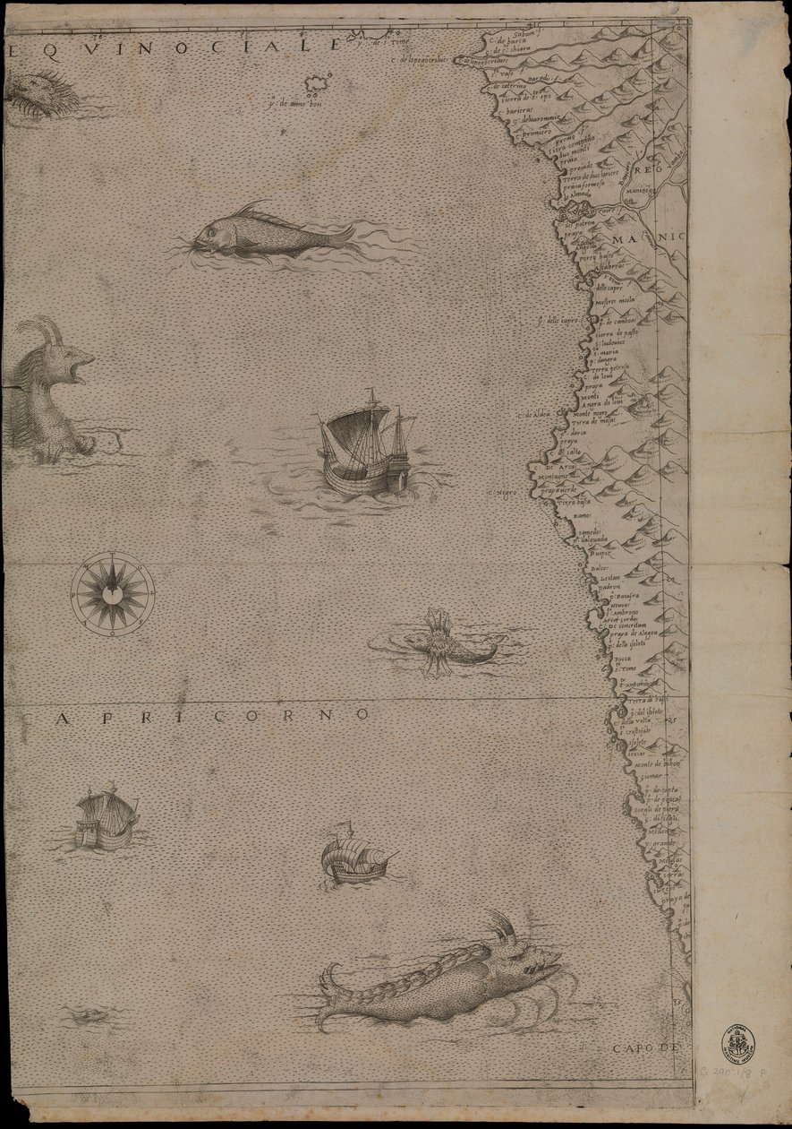 Mapa Afryki autorstwa Giacomo Gastaldi