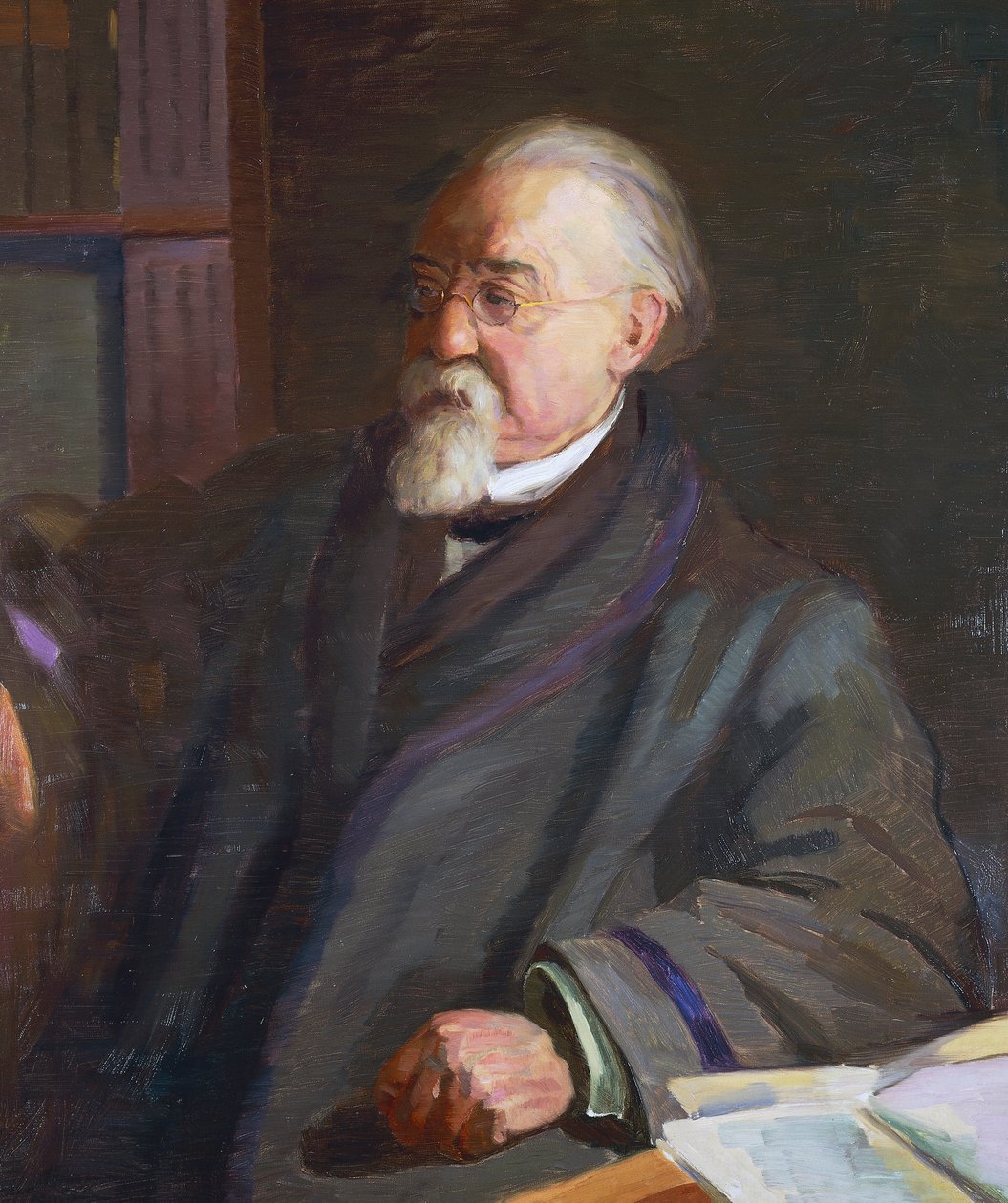 Portret Cesare Lombroso (1835-1909), włoskiego antropologa i kryminologa, autorstwa Giacomo Grosso (1860-1938) autorstwa Giacomo Grosso
