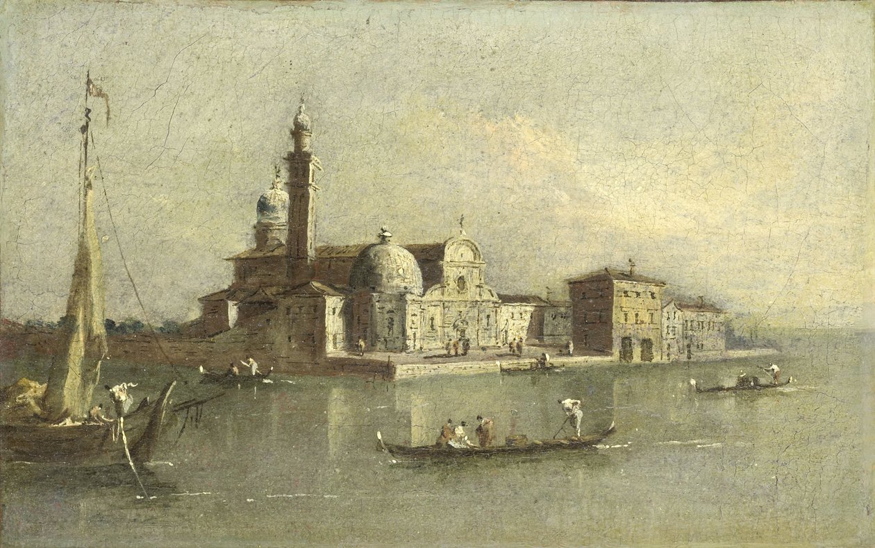Widok na Isola di San Michele w Wenecji autorstwa Giacomo Guardi (attributed to)