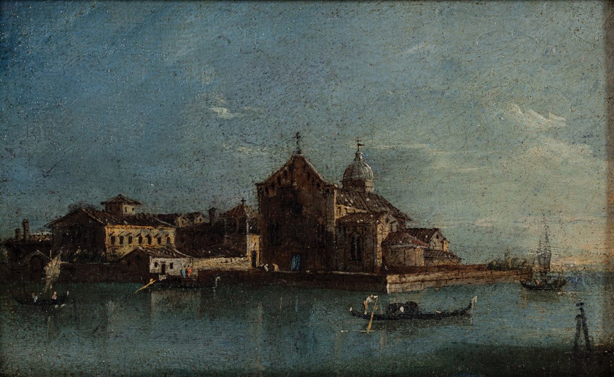 Wyspa Santo Spirito ok. 1790 r. (olej na płótnie) autorstwa Giacomo Guardi