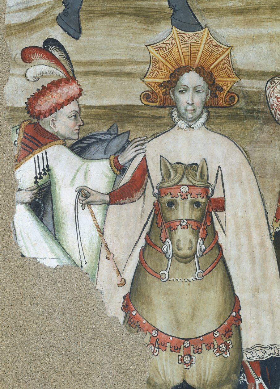 Fontanna Życia, fragment jeźdźców powracających z fontanny autorstwa Giacomo Jaquerio