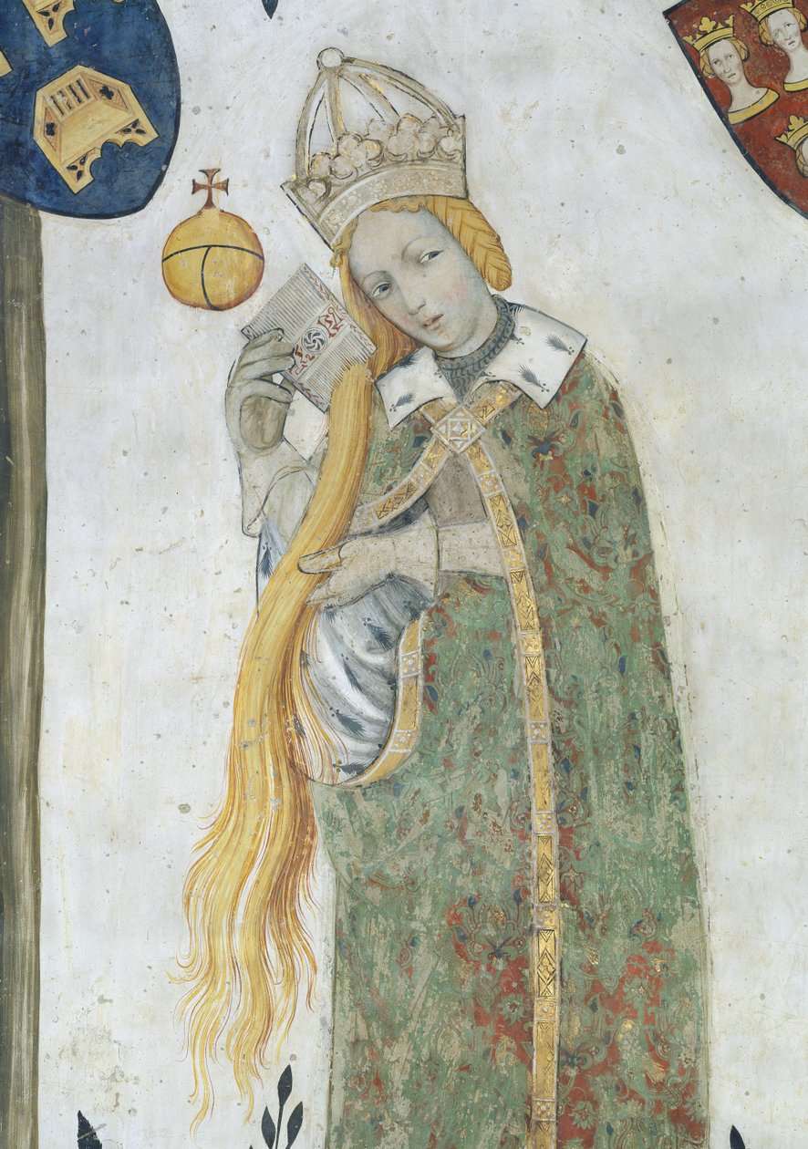Dziewięć Zasłużonych i Dziewięć Zasłużonych Kobiet, fragment czesania włosów Etiopy autorstwa Giacomo Jaquerio