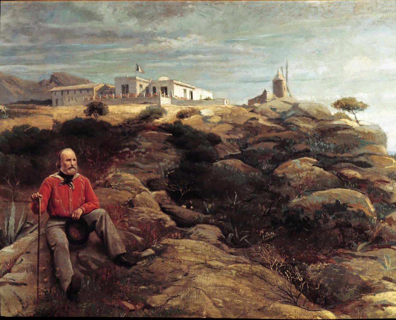Risorgimento: "" Włoski patriota Giuseppe Garibaldi na wyspie Caprera "" Obraz Giacomo Mantegazza (1853-1920) 1867 Mediolan, Muzeum Narodowe Risorgimento autorstwa Giacomo Mantegazza