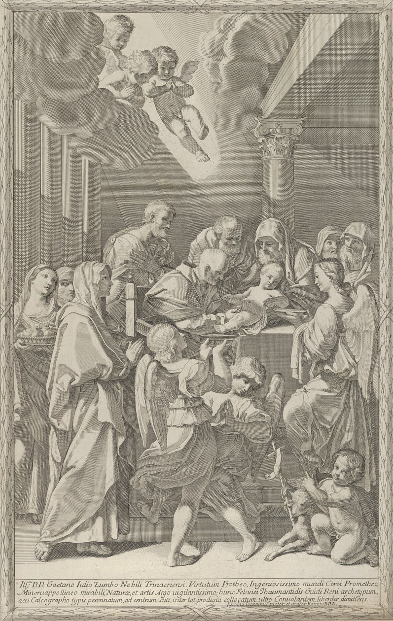 Obrzezanie Chrystusa, otaczająca go grupa mężczyzn, kobiet i aniołów, wy..., 1687-1717. autorstwa Giacomo Maria Giovannini