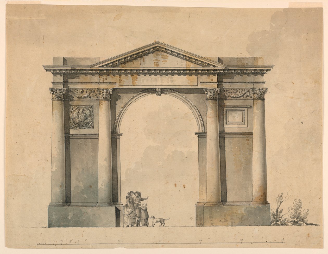 Projekt łuku triumfalnego dla Napoleona IN, Bergamo, Włochy autorstwa Giacomo Quarenghi