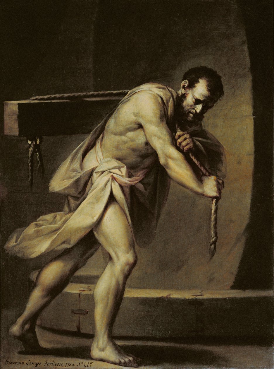 Samson na bieżni autorstwa Giacomo Zampa