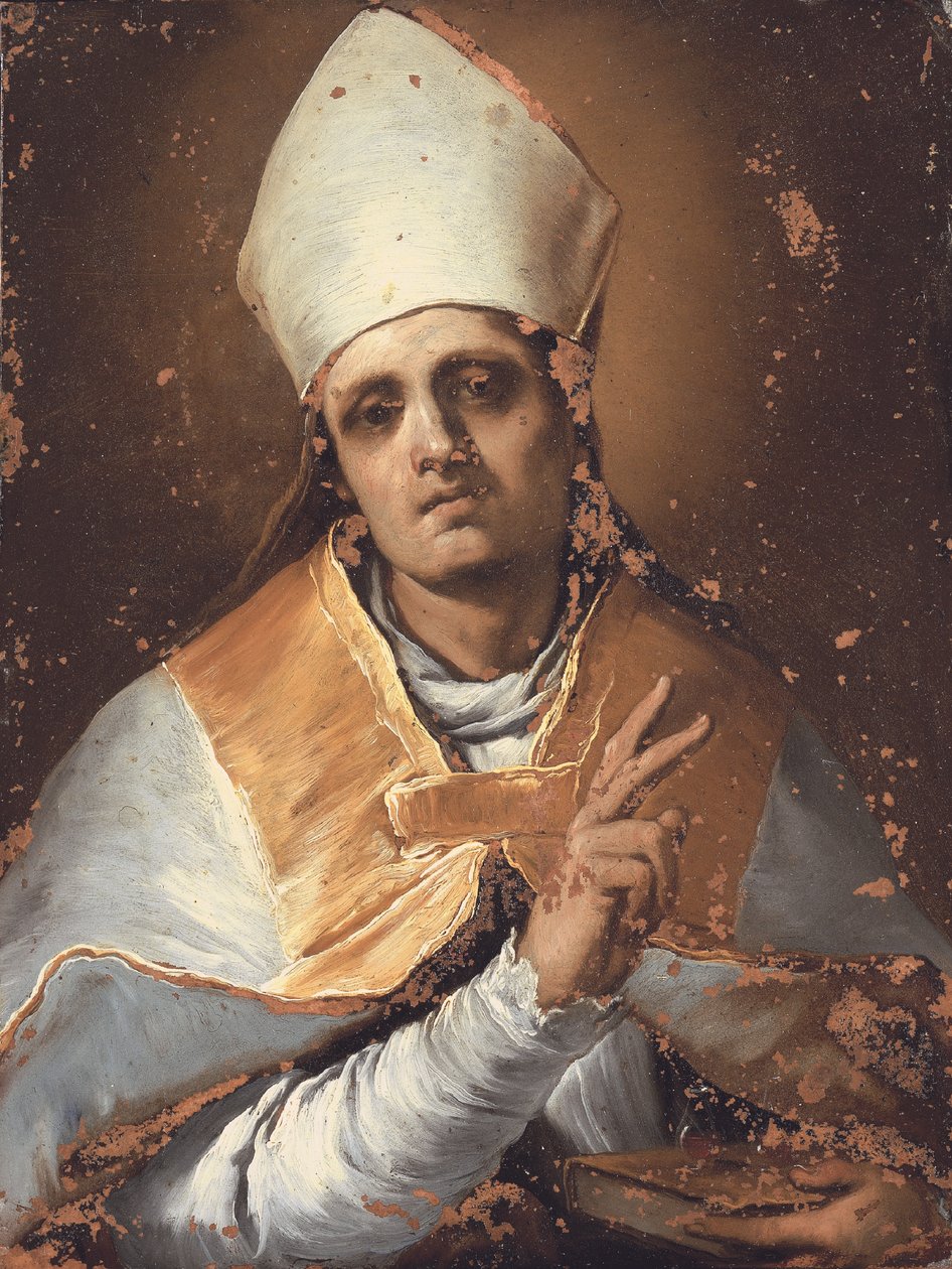Święty Januariusz (olej na miedzi) autorstwa Giacomo del Po