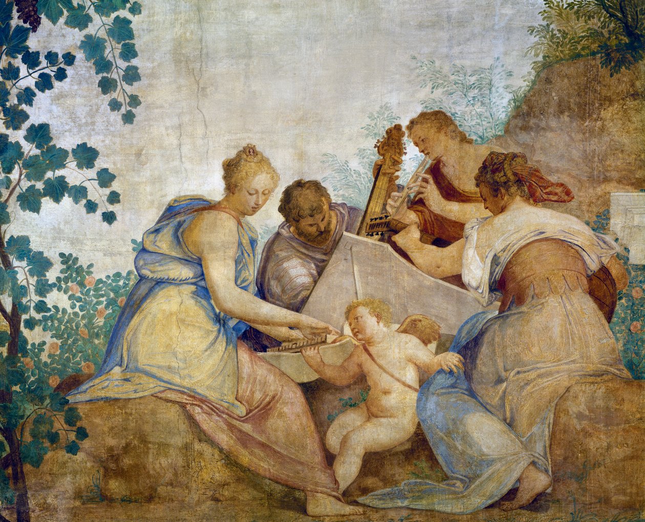 Koncert Giovanniego Battisty Zelottiego (1526-1578). Włochy autorstwa Giambattista Zelotti