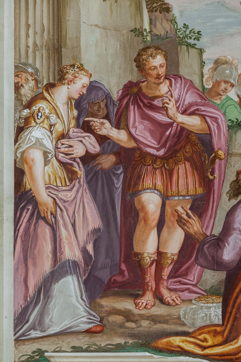Łaskawość Scypiona, Sala Główna, c.1565 (fresk) autorstwa Giambattista Zelotti