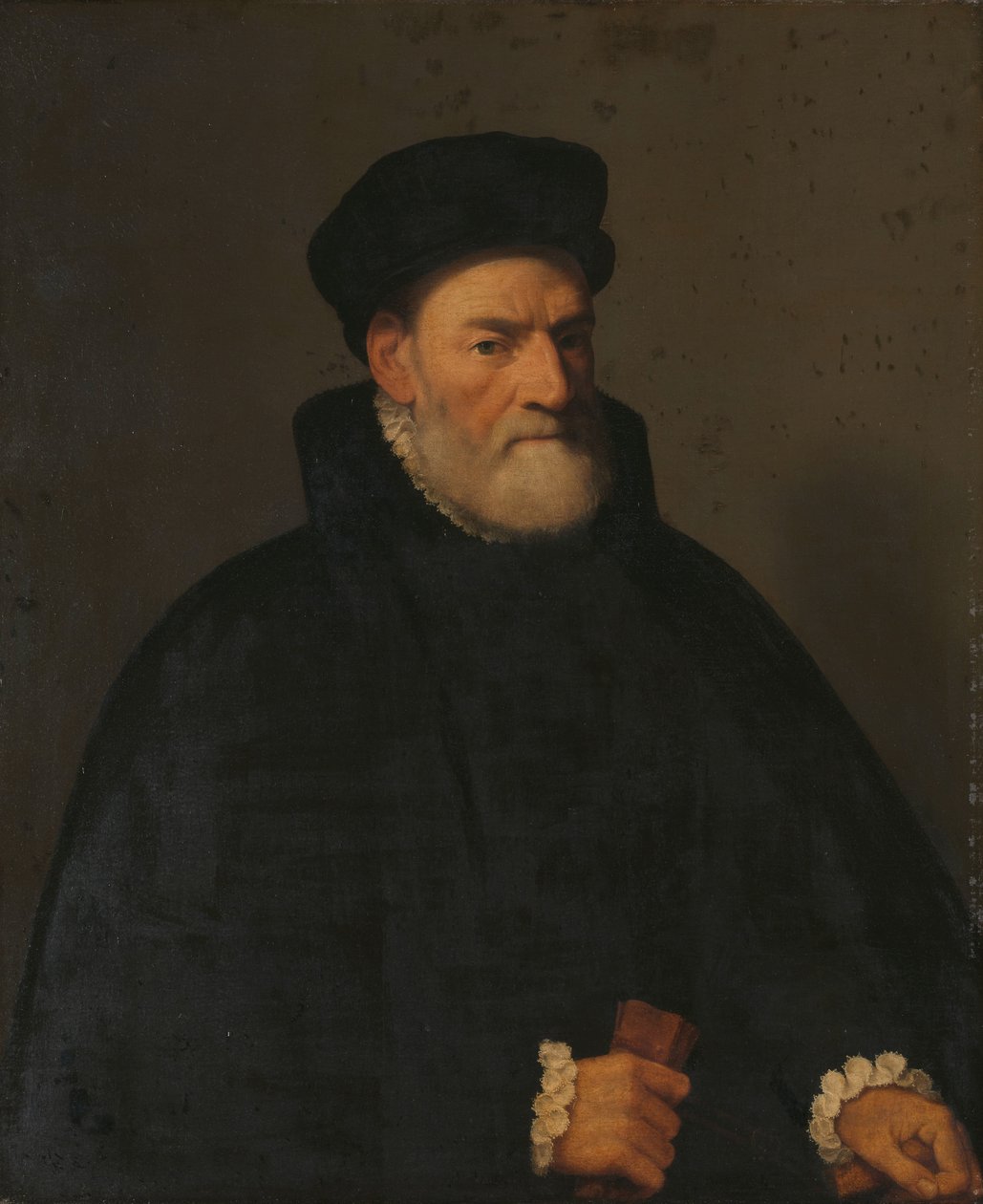 Portret starca, prawdopodobnie Vercellino Olivazzi, senator z Bergamo autorstwa Giambattista Moroni (attributed to)