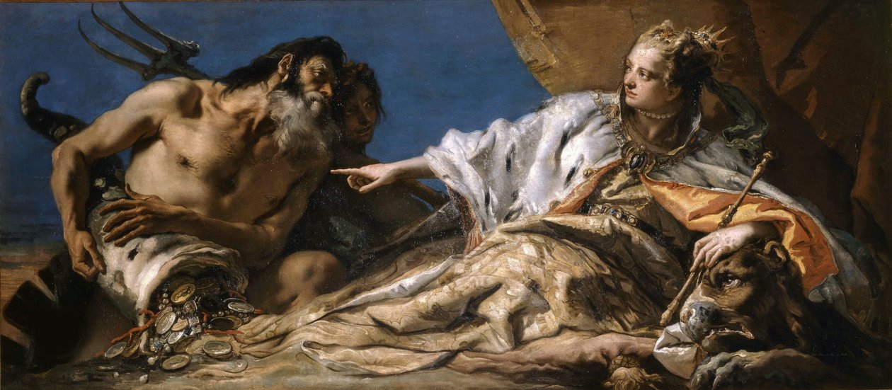Neptun ofiarowujący podarunki Wenecji, ok. godz. 1750. autorstwa Giambattista Tiepolo