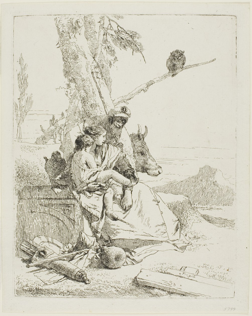 Rodzina Chłopa Wschodniego, ze Scherzi autorstwa Giambattista Tiepolo
