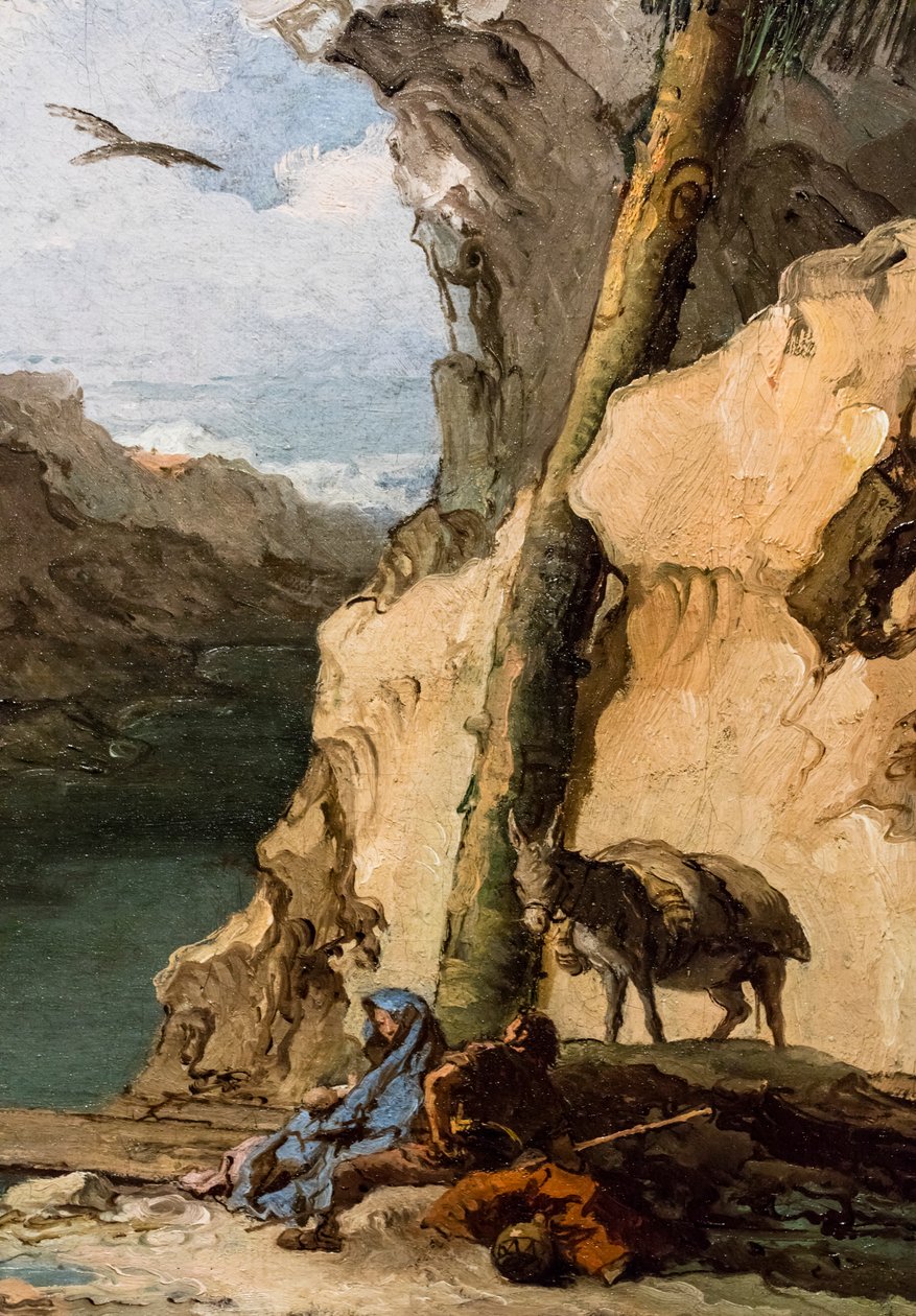 Odpoczynek podczas ucieczki do Egiptu, ok. 1762/70 (olej na płótnie) autorstwa Giambattista & Tiepolo Giandomenico (1727-1804) Tiepolo