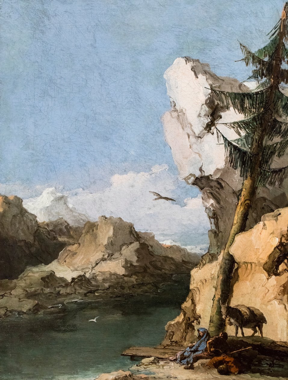 Odpoczynek podczas ucieczki do Egiptu, ok. 1762/70 (olej na płótnie) autorstwa Giambattista & Tiepolo Giandomenico (1727-1804) Tiepolo