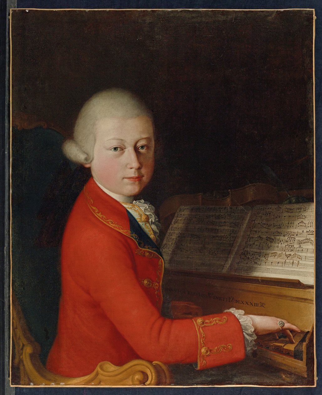 Portret Wolfganga Amadeusza Mozarta w wieku 13 lat w Weronie autorstwa Giambettino (attr. to) Cignaroli