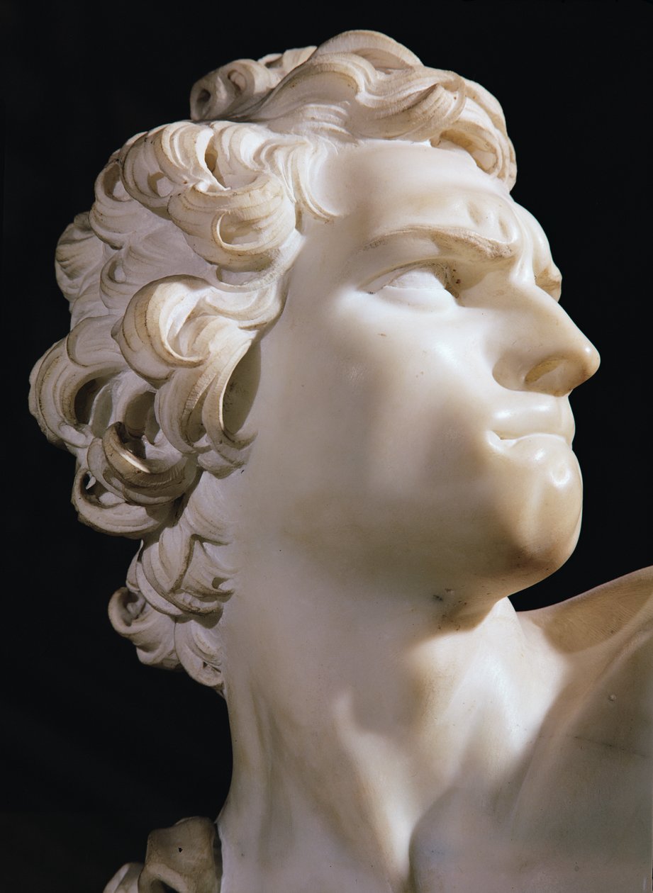 Dawid (detal głowy, profil prawy), 1623 (marmur) autorstwa Gian Lorenzo Bernini