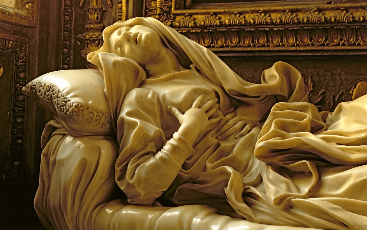 Śmierć błogosławionej Ludwiki Albertoni, z kaplicy Altieri, 1674 detal marmurowy z 96878 autorstwa Gian Lorenzo Bernini