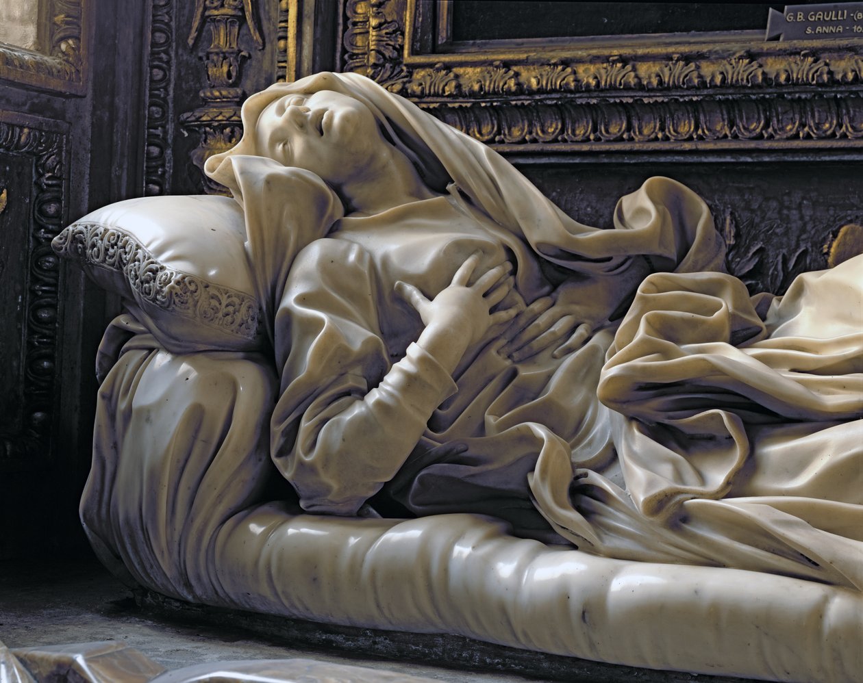 Śmierć bł. Ludovicy Albertoni, z kaplicy Altieri, 1674 (marmur) autorstwa Gian Lorenzo Bernini