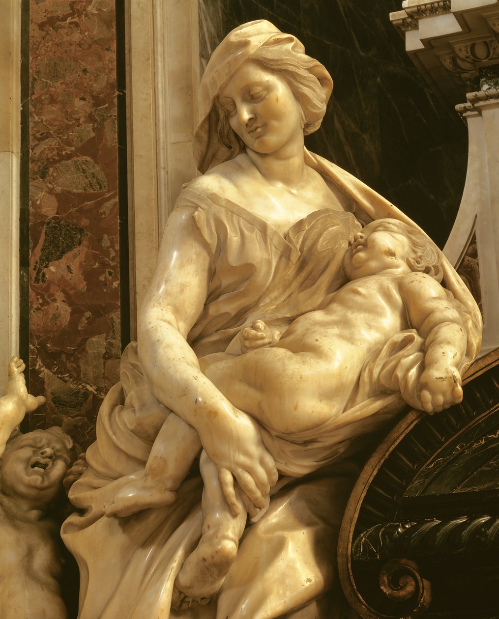 Detal Miłosierdzia, z marmuru grobowca Urbana VIII autorstwa Gian Lorenzo Bernini