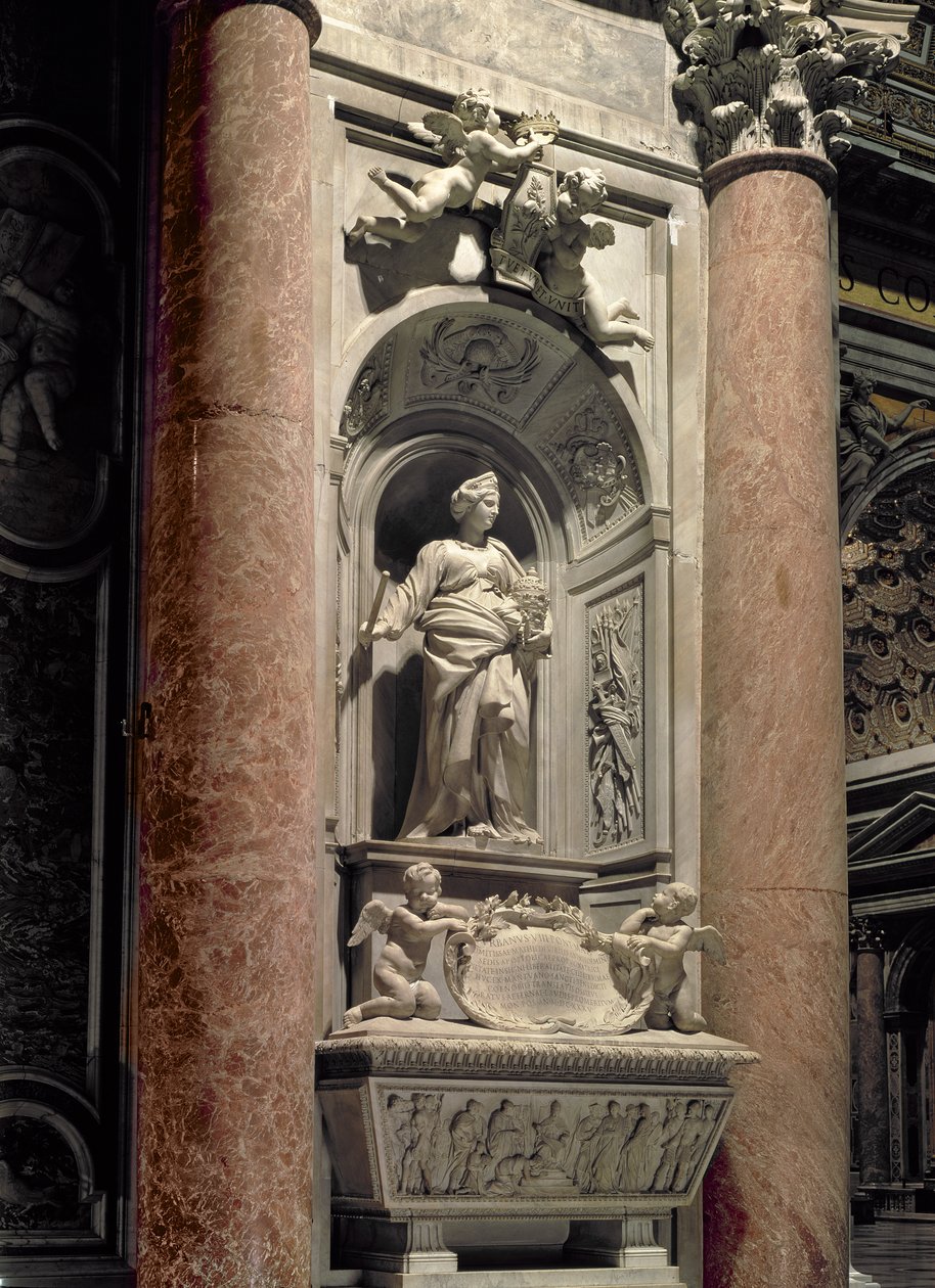 Grób Matyldy Wielkiej Hrabiny (1046-1115), 1633 (marmur) autorstwa Gian Lorenzo Bernini