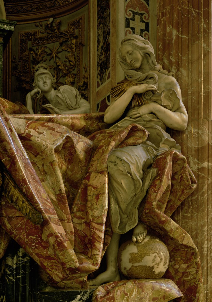Prawda z pomnika Aleksandra VII w transepcie północnym, 1672-78 (marmur i pozłacany brąz) autorstwa Gian Lorenzo Bernini