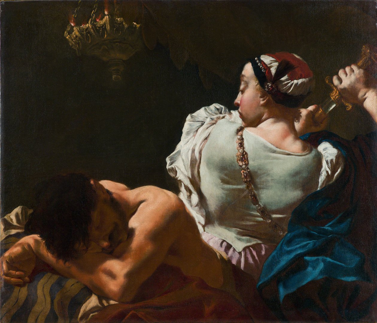 Judyta ścinająca głowę Holofernesowi, połowa XVIII wieku.. autorstwa Gian Battista Piazzetta