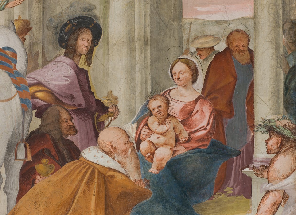 Środkowa Aleja, Piąte Przęsło Północne, Adoracja Magii, Podróż Gian Francesco autorstwa Gian Francesco Bembo