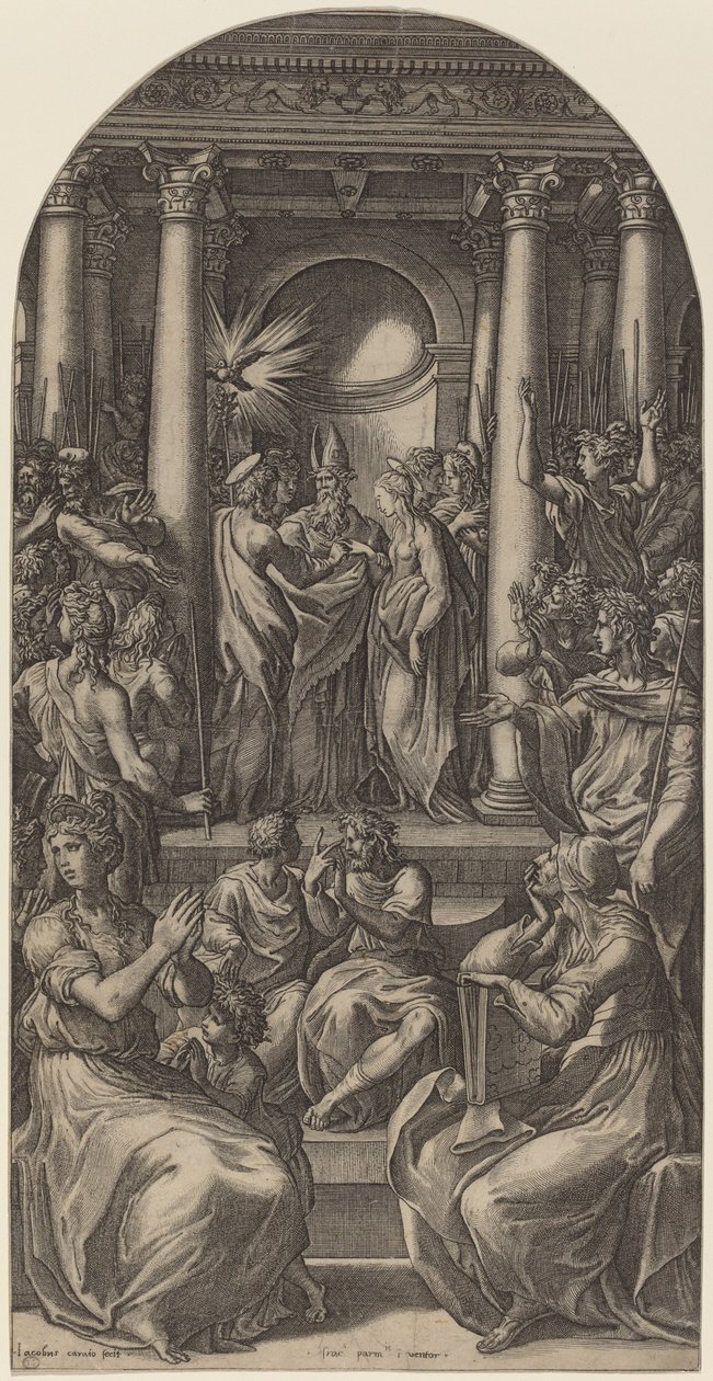 Małżeństwo Dziewicy autorstwa Gian Jacopo Caraglio after Parmigianino