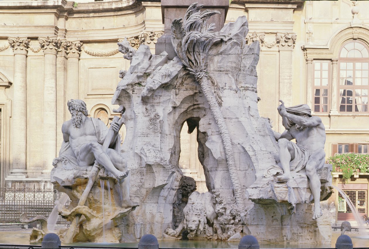 Fontanna Czterech Rzek, 1651 r. autorstwa Gian Lorenzo Bernini