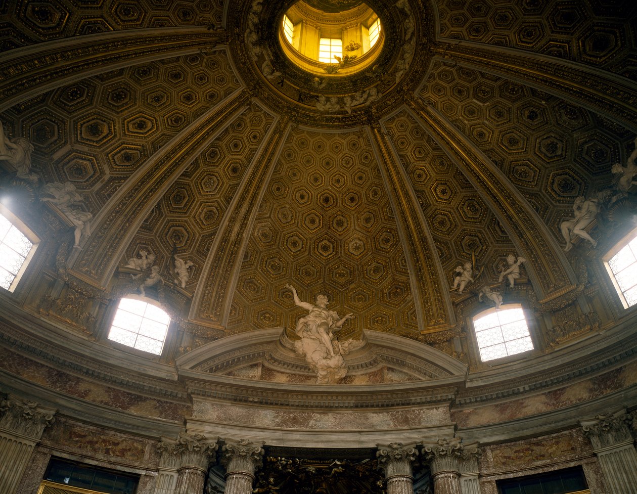 Wewnątrz kopuły, kościół św Andrzeja na Kwirynale, architekt Gian Lorenzo Bernini (1598-1680), Rzym, Włochy autorstwa Gian Lorenzo Bernini