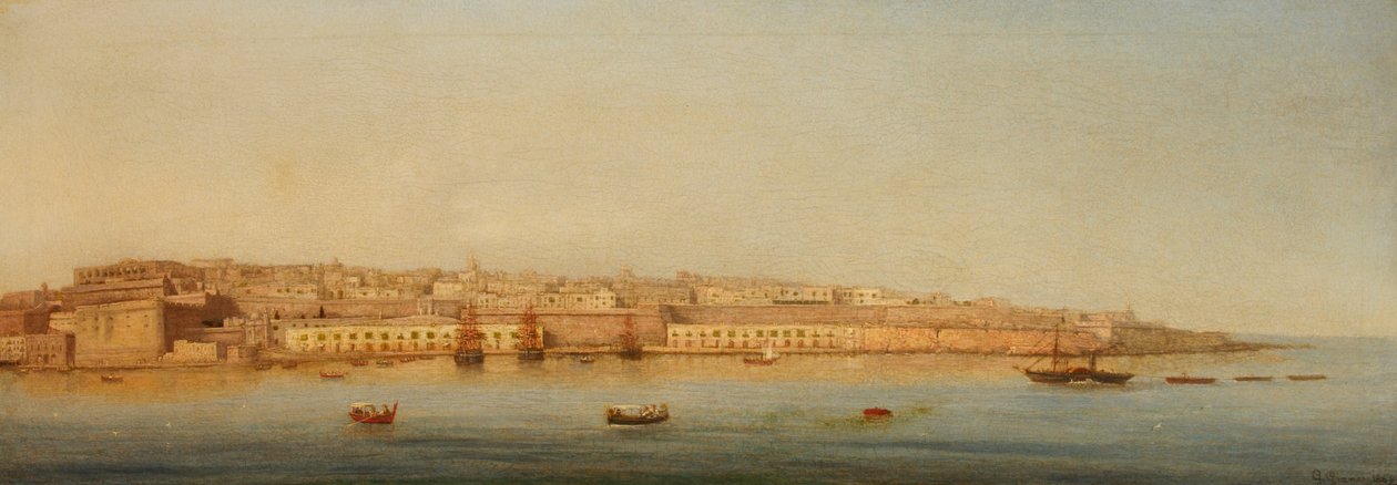 Wielki Port, Valletta, 1869 autorstwa Giancinto Gianni