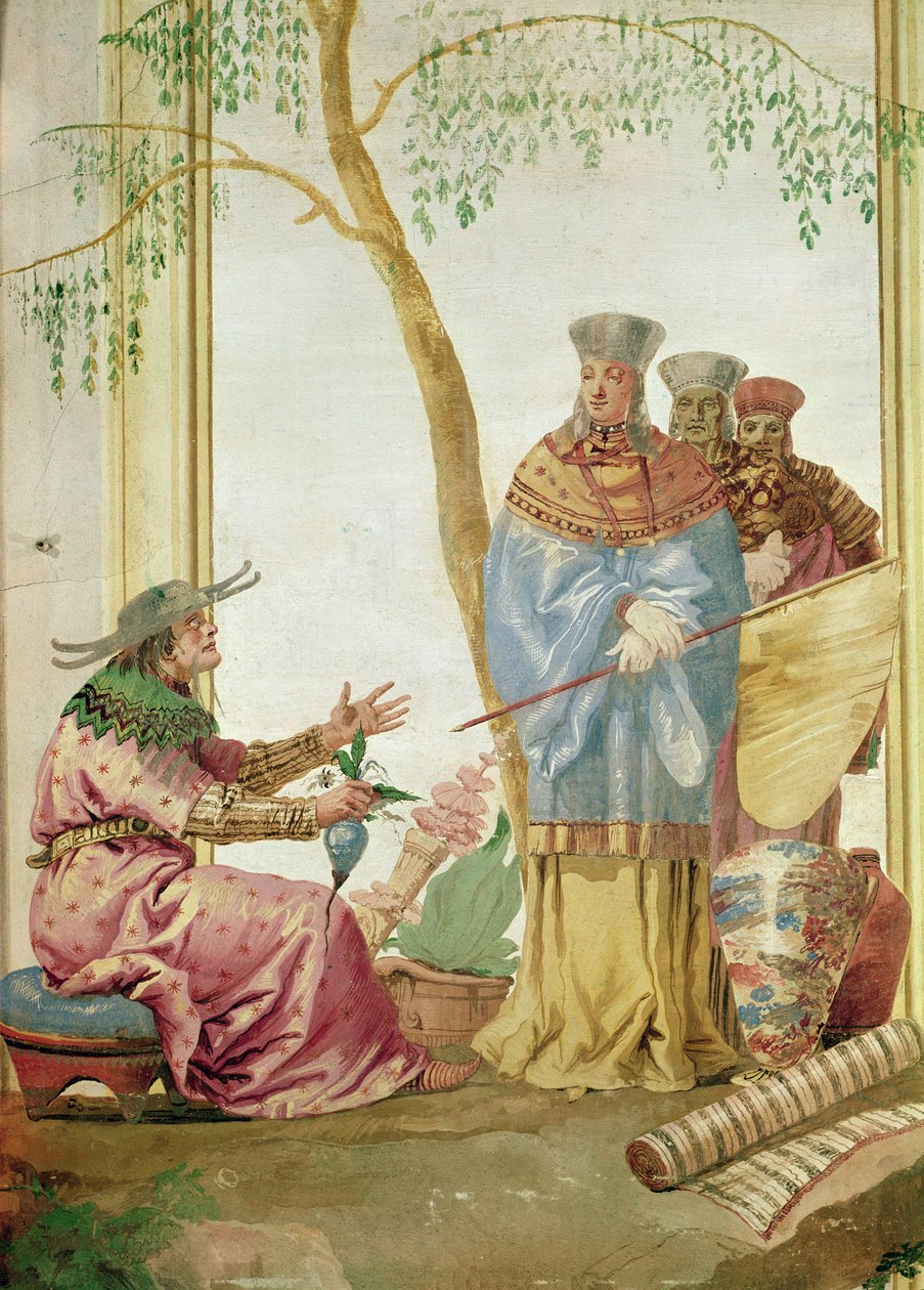Chiński książę przed wróżbitą autorstwa Giovanni Domenico Tiepolo