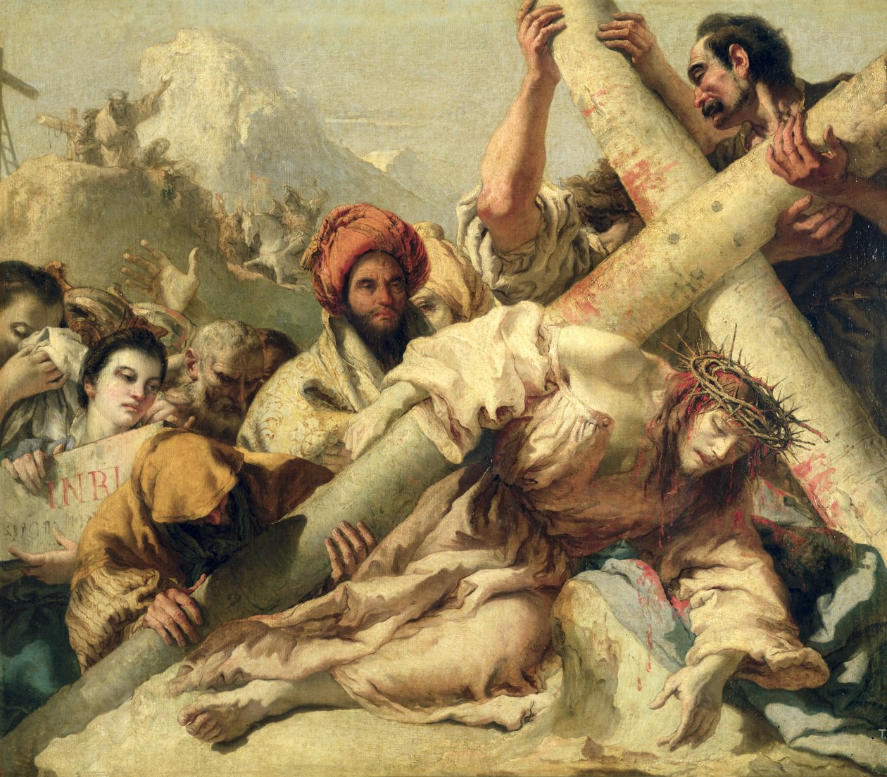 Upadek Chrystusa w drodze na Kalwarię, 1772 r. autorstwa Giovanni Domenico Tiepolo