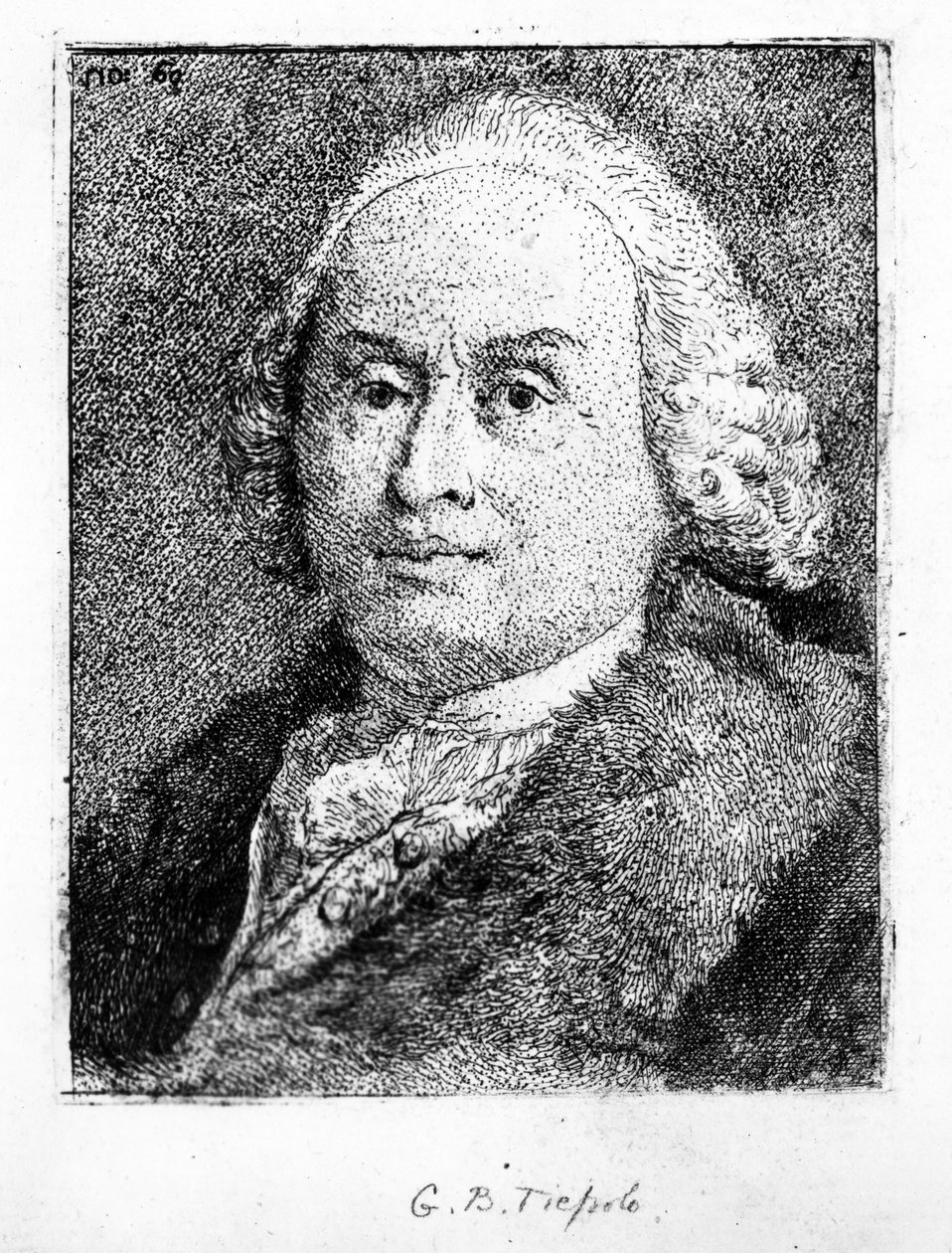 Portret Giambattisty Tiepolo, 1775 autorstwa Giovanni Domenico Tiepolo