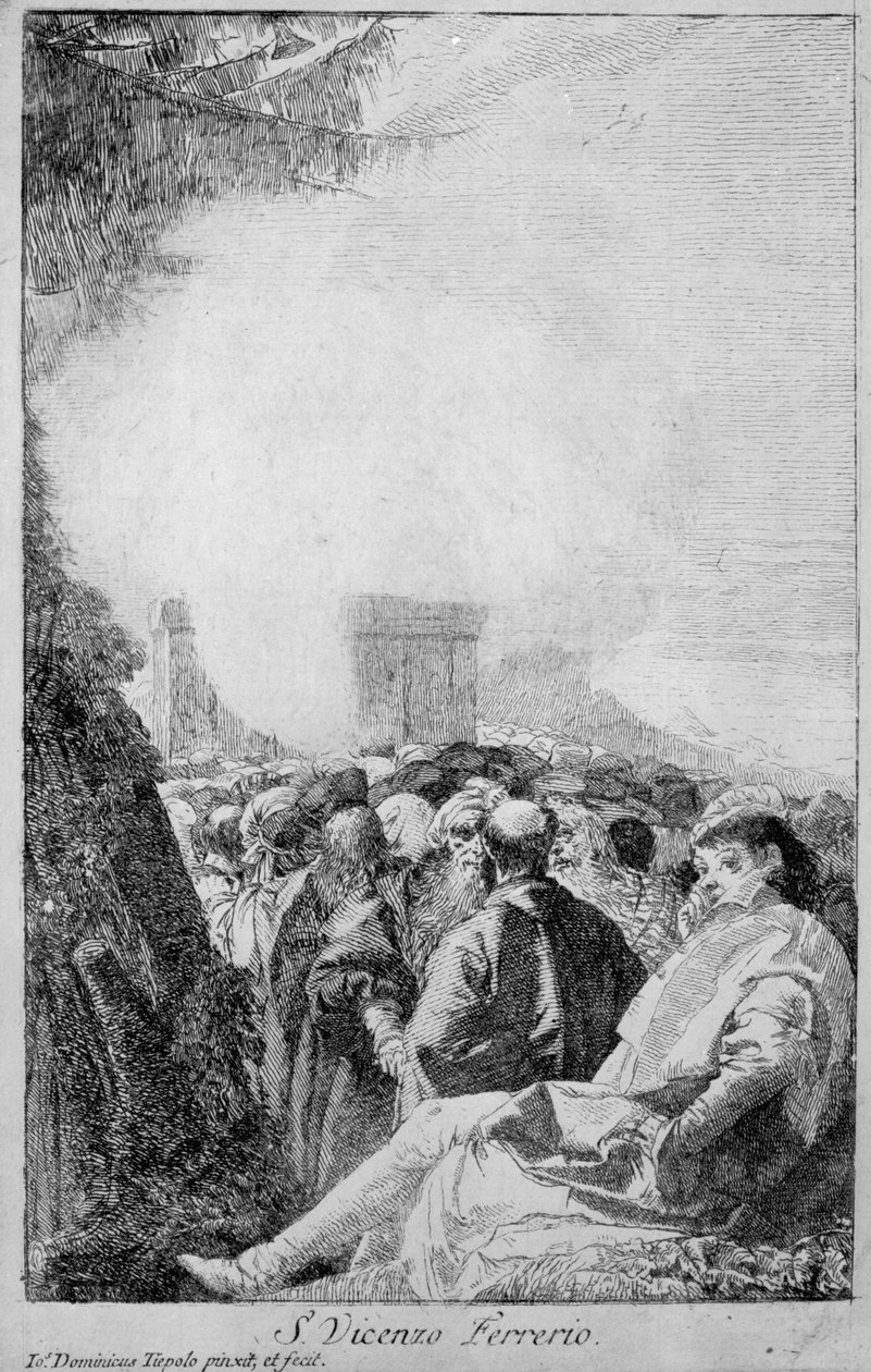 Św. Wincentego Ferrera, 1750-80 autorstwa Giovanni Domenico Tiepolo