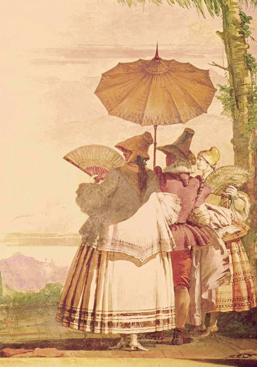 Promenada letnia, ok. 1757 r. autorstwa Giovanni Domenico Tiepolo