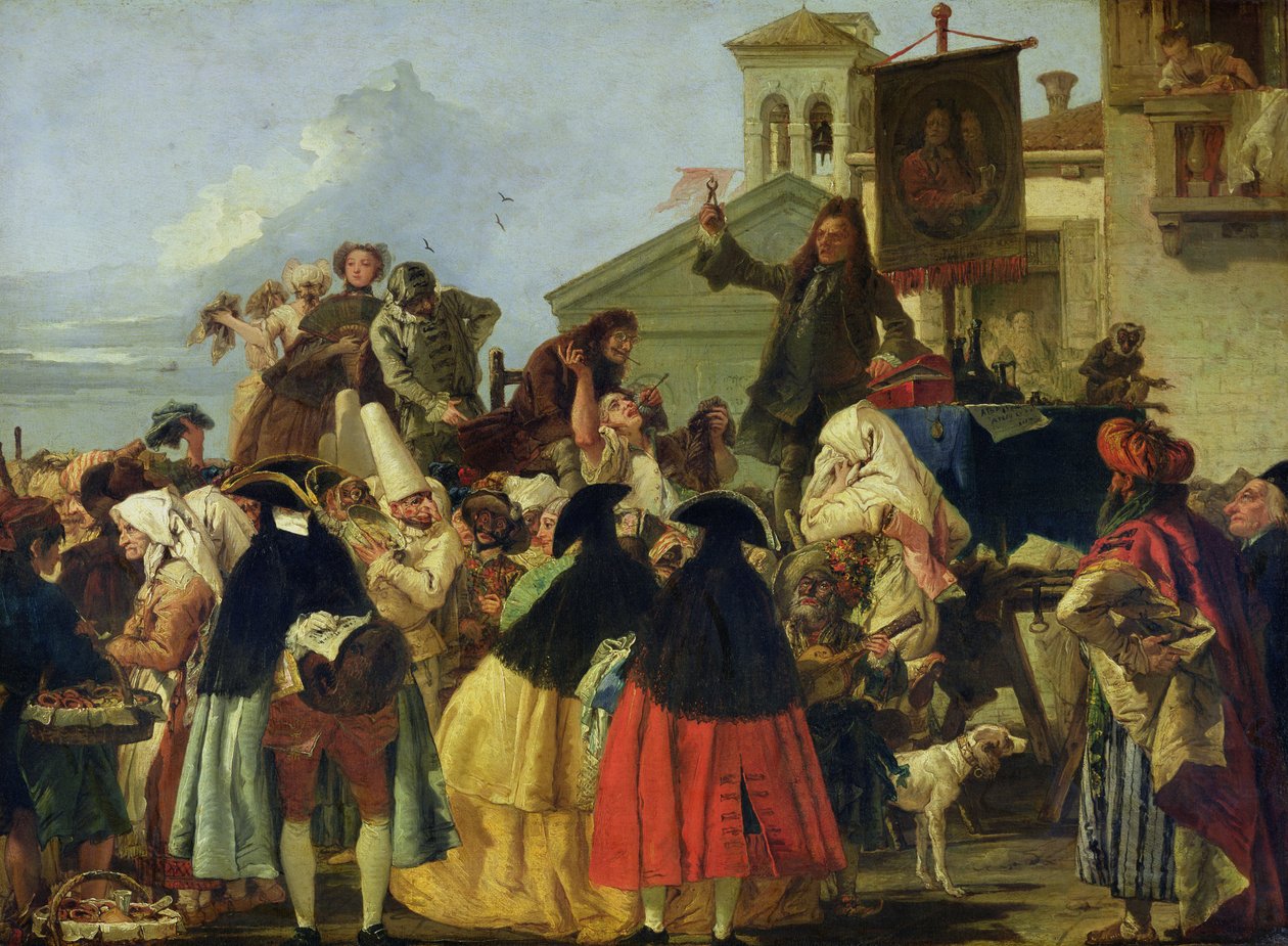 Ekstraktor zębów, ok. 1754 autorstwa Giovanni Domenico Tiepolo