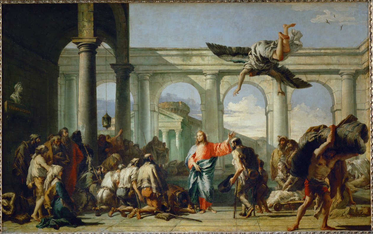Jesus guerissant le paralytique de Bethesda - Jezus uzdrawia paralityka w Bethesda ... autorstwa Giandomenico (1727-1804) Tiepolo