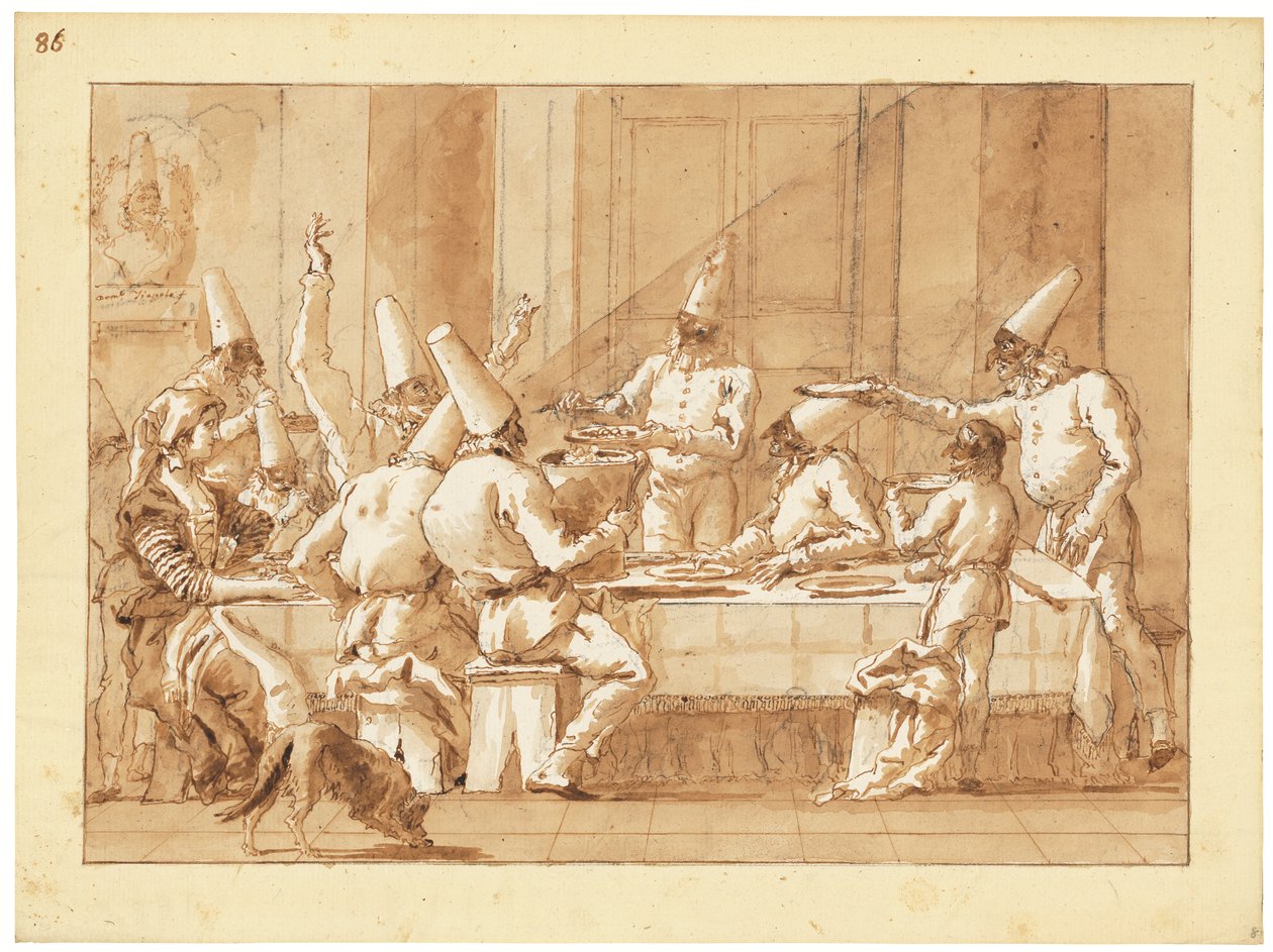 Uczta Punchinellos autorstwa Giandomenico (1727 1804) Tiepolo
