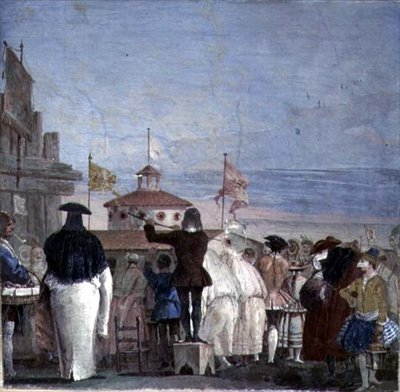 Nowy Świat, z „Foresterii” (Pensjonat) 1757 (fresk) autorstwa Giandomenico  Tiepolo
