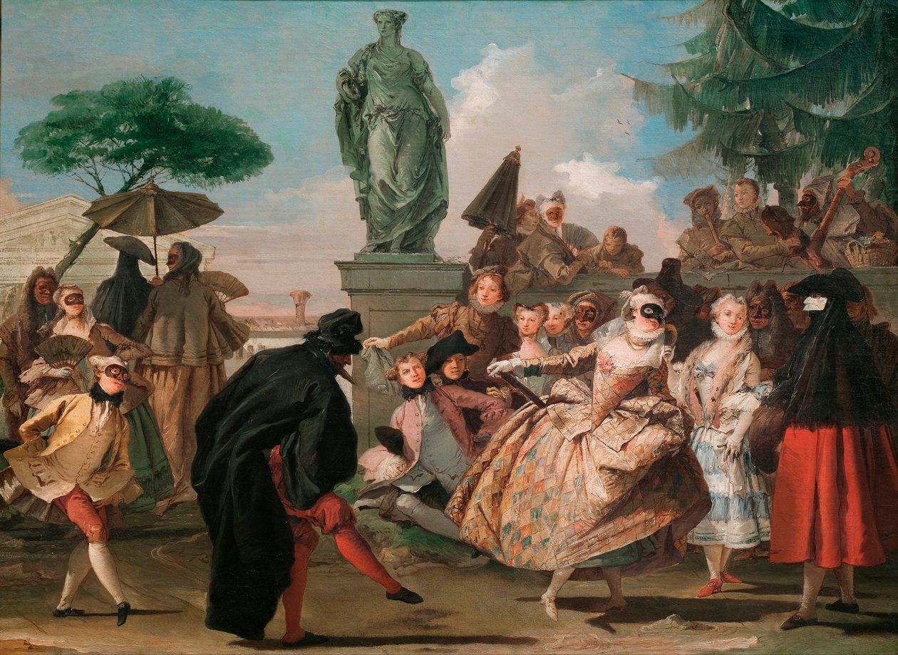 Le menuet - Menuet - Tiepolo, Giandomenico (1727-1804) - 1756 - Olej na płótnie - 80,7x109,3 - Museu Nacional d