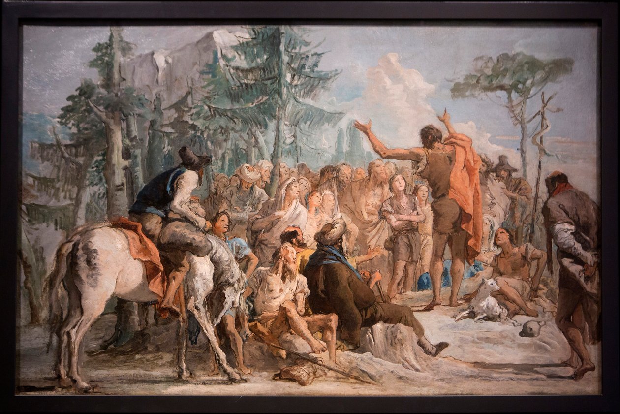 Św. Jan Chrzciciel przemawia do tłumu autorstwa Giovanni Domenico Tiepolo