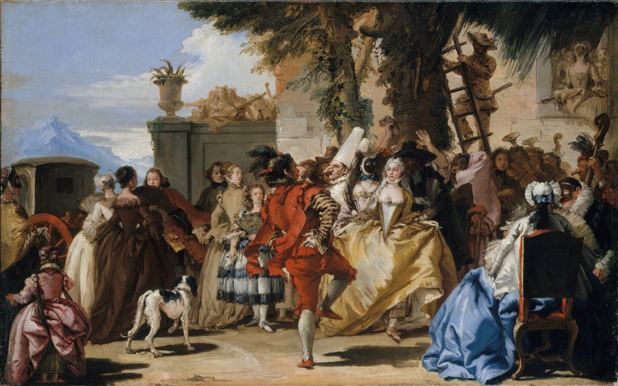 Taniec na wsi, ok. 1755 autorstwa Giovanni Domenico Tiepolo