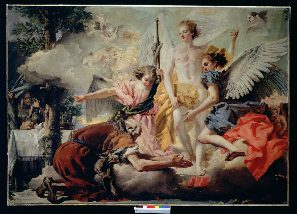 Abraham i trzej aniołowie autorstwa Giovanni Domenico Tiepolo