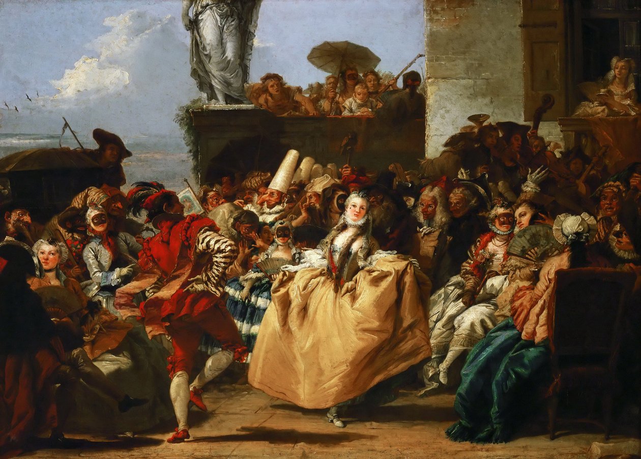 Scena karnawałowa Menuet autorstwa Giovanni Domenico Tiepolo