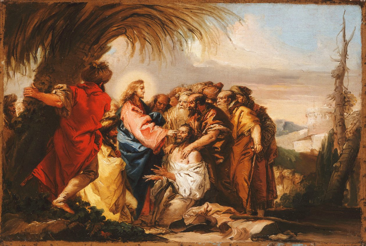 Chrystus uzdrawiający niewidomego, ok. 1751 autorstwa Giovanni Domenico Tiepolo